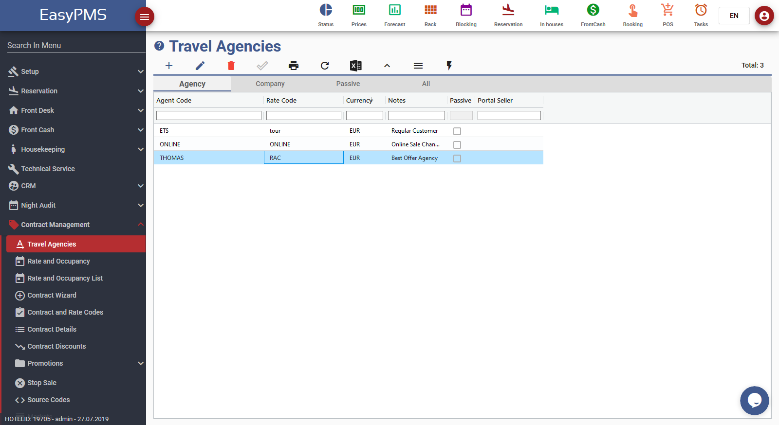 easypms travel agencies contract management