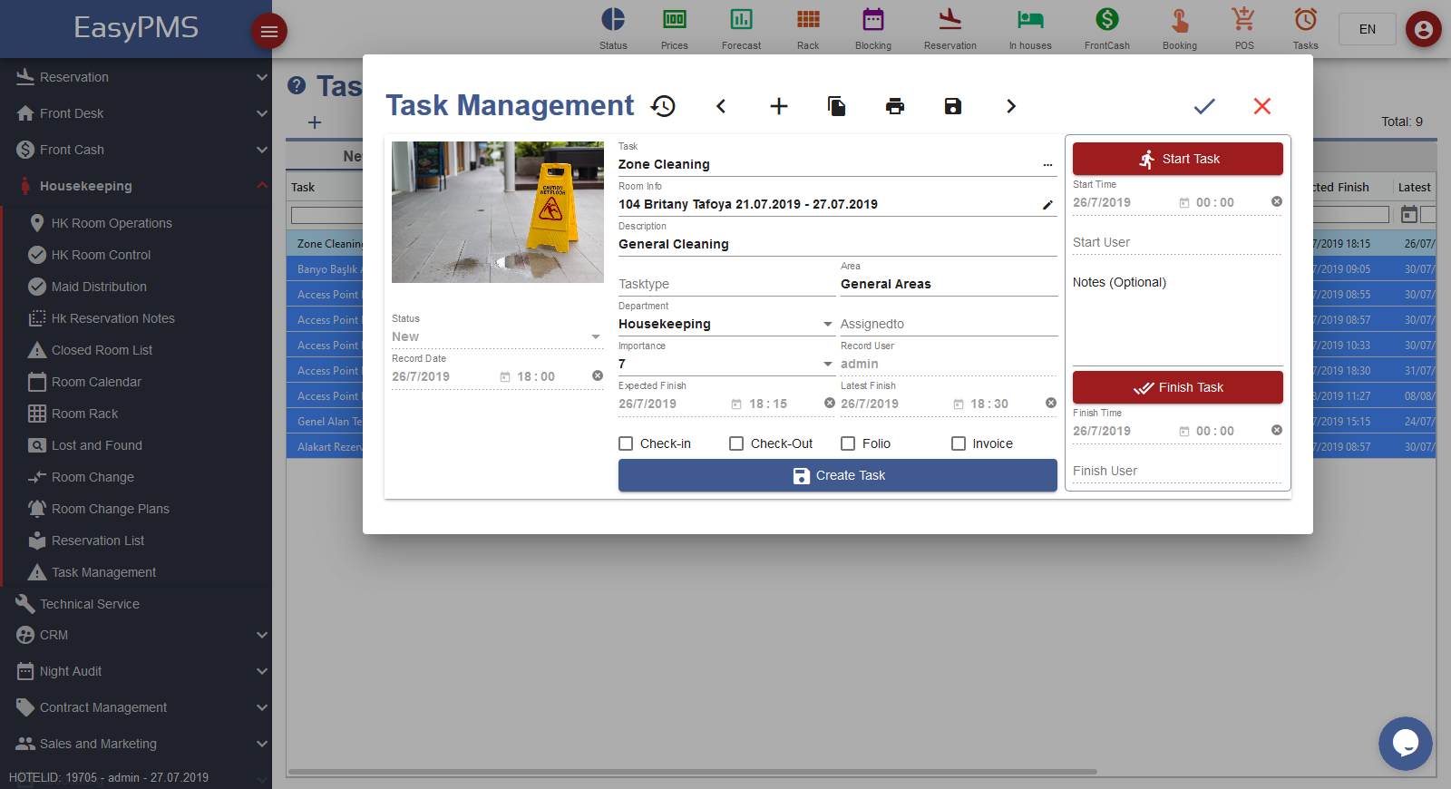 easypms hotel software task management