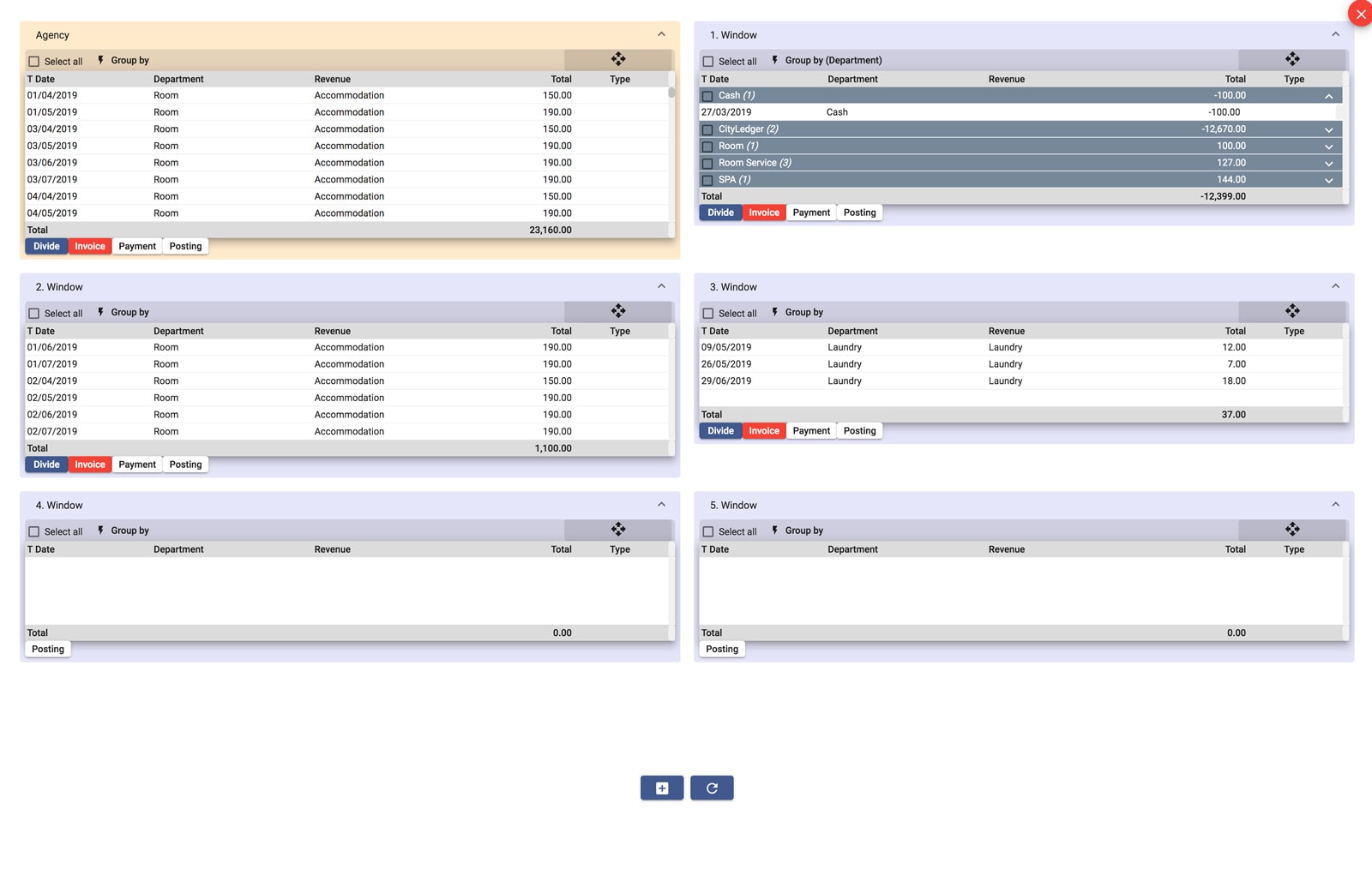 easypms hotel software folio screen